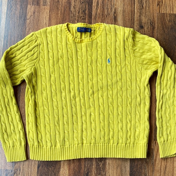 Polo Ralph Lauren Sweaters - Polo Ralph Lauren cable knit sweater crewneck woman’s mustard yellow* Sz XXL